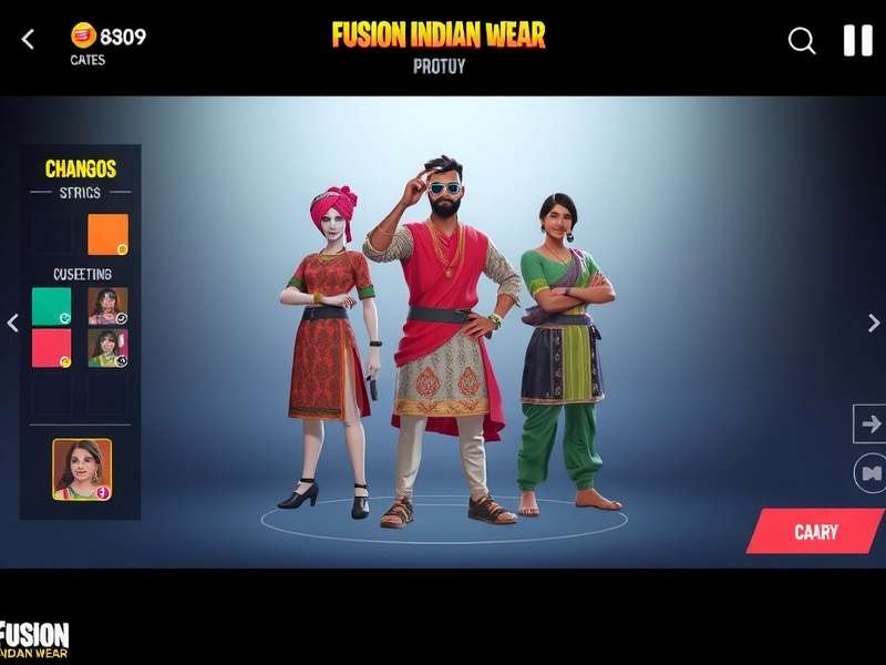 Fusion Indian Wear gameplay showcasing traditional Indian outfits