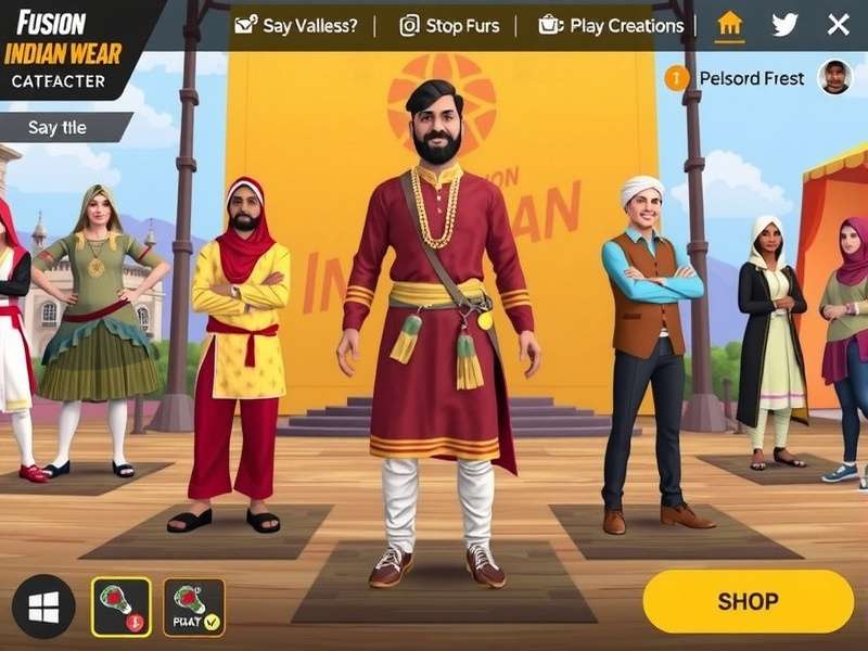 Fusion Indian Wear community event showcasing player creations